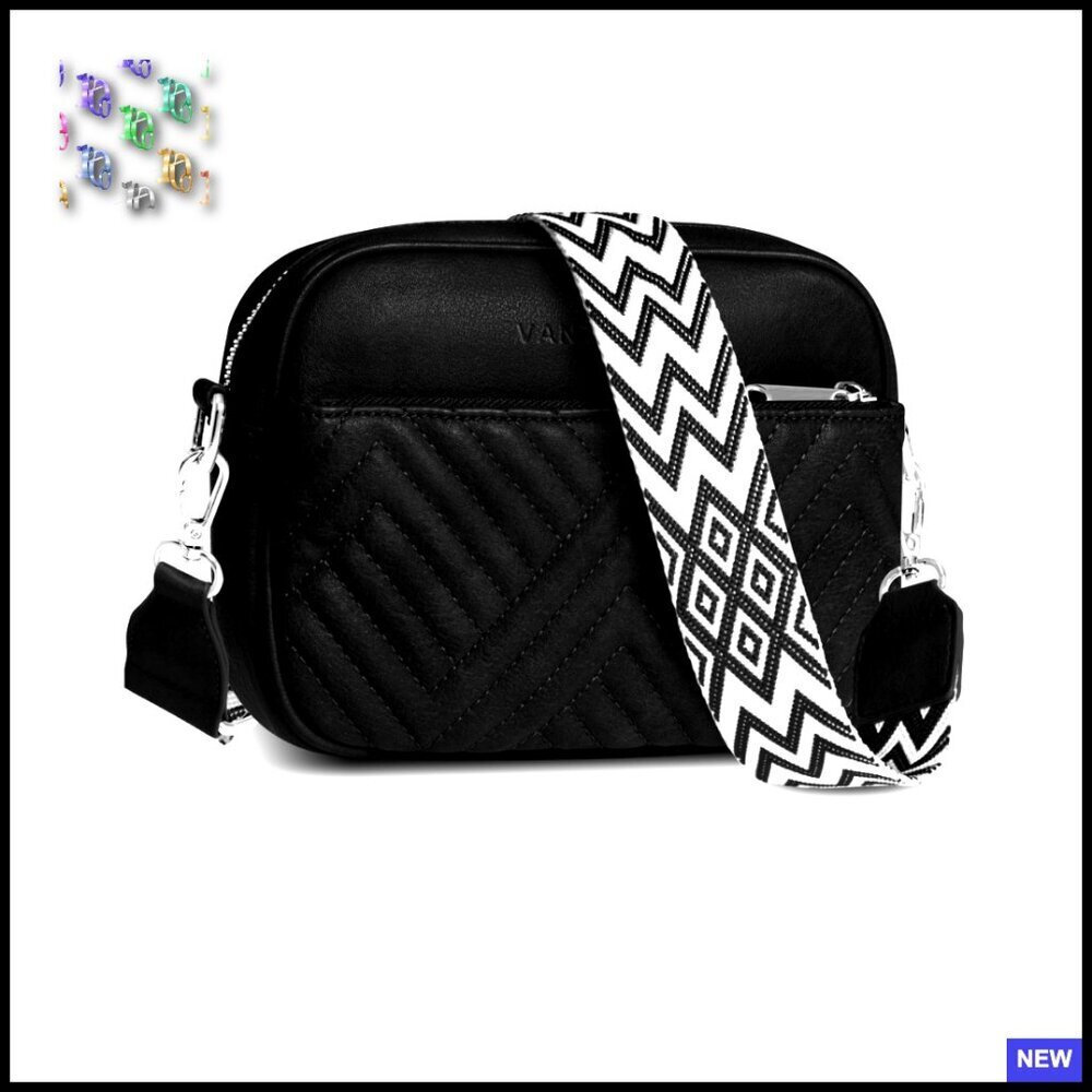 Quilted Crossbody Bag Vegan Leather Anti-Theft Clip RFID Blocking Travel Purse